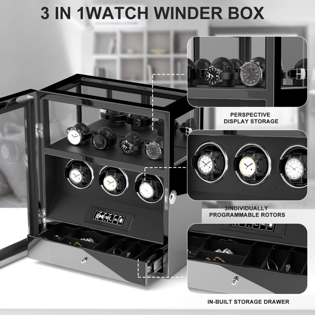 W-Winder Supreme | Rotor para 3+4 Relojes – Almacenaje Supreme