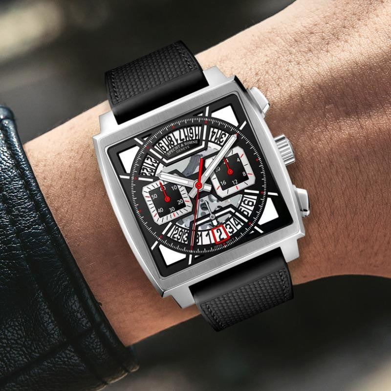 Square Racing Chrono Steel | Chronograph Sport Watch – 39mm