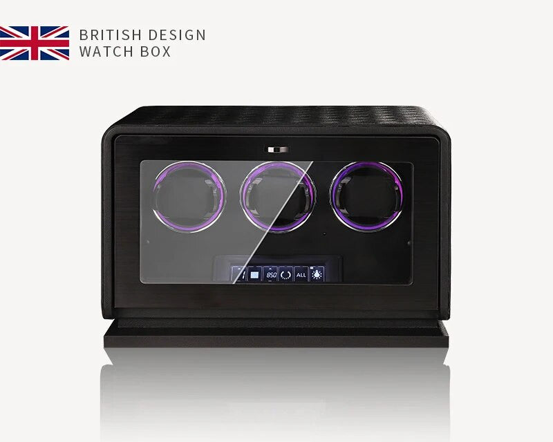 EleganceCraft Trio | 3-Watch Automatic Winder – Premium Wood