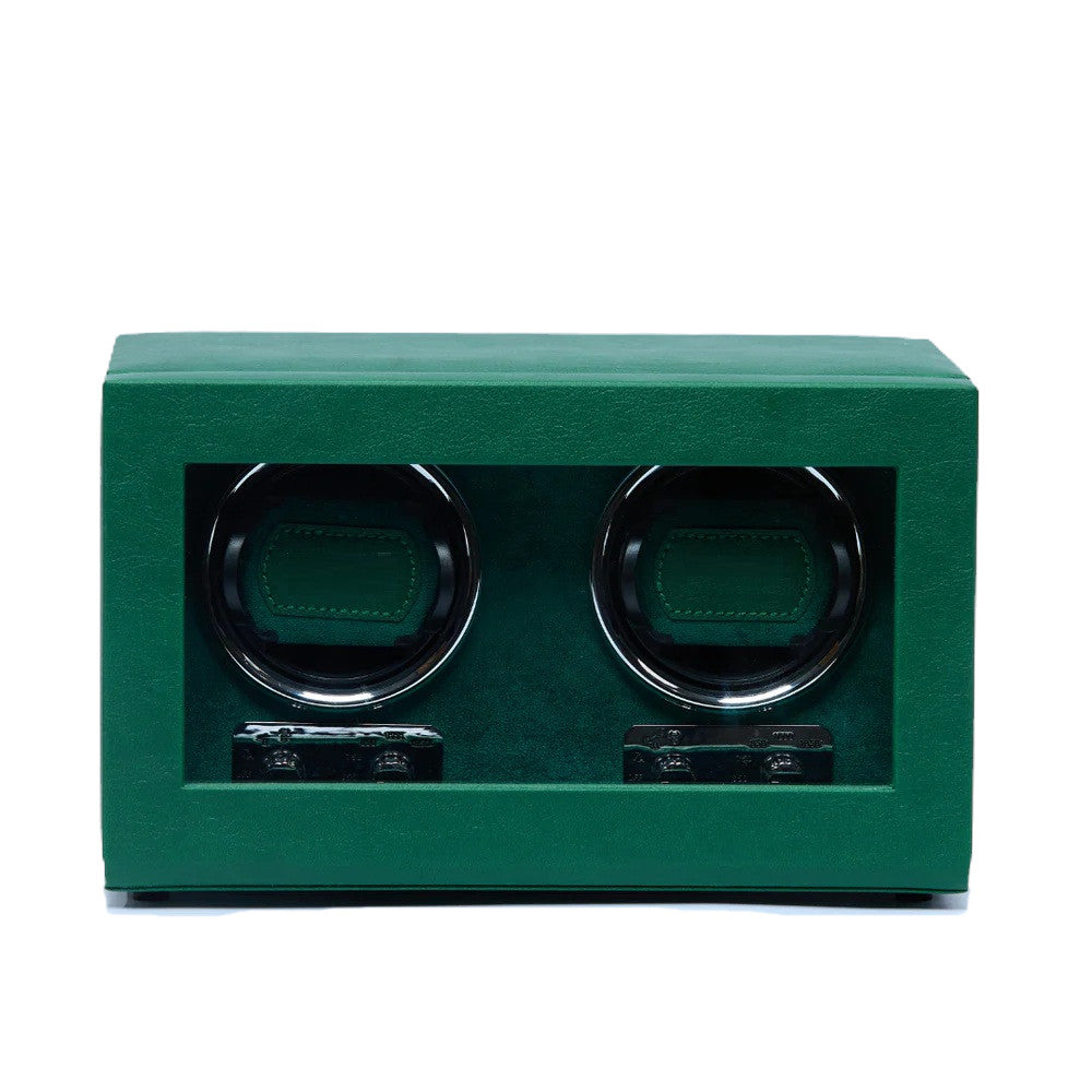 W-Winder Pro Dual 2 Watch Automatic Watch Winder - Luxury Watch Storage by Wclocks - 2 watch winder, Black, Green luxury design