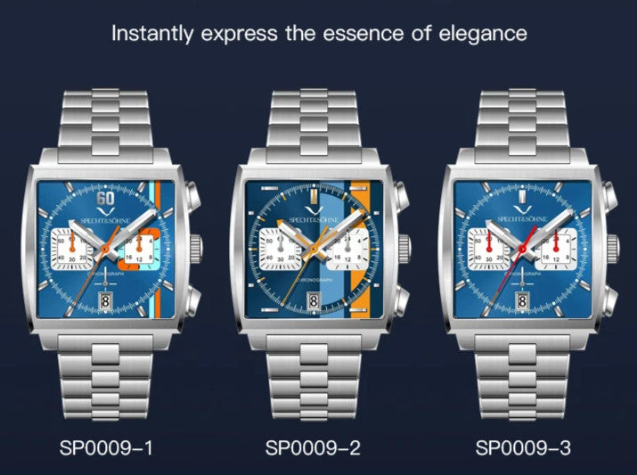 Square Racing Chrono Steel II | Chronograph Sport Watch – 39mm