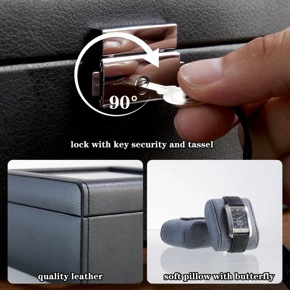 CrownView | 6-Slot Watch Box – Display Glass Lid
