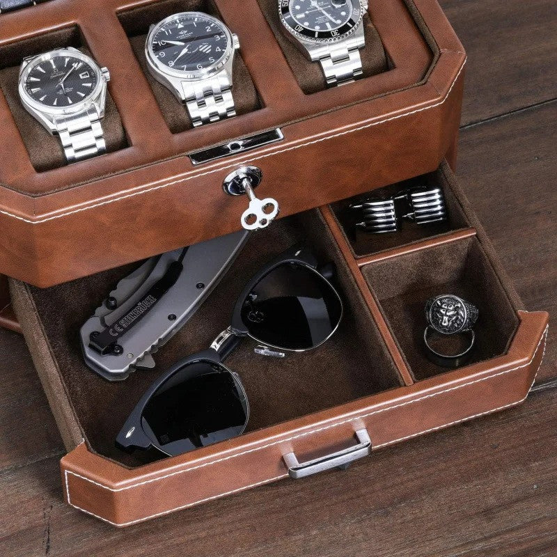 W-Riviera Valet | 6-Slot Watch Box – Premium Valet Style