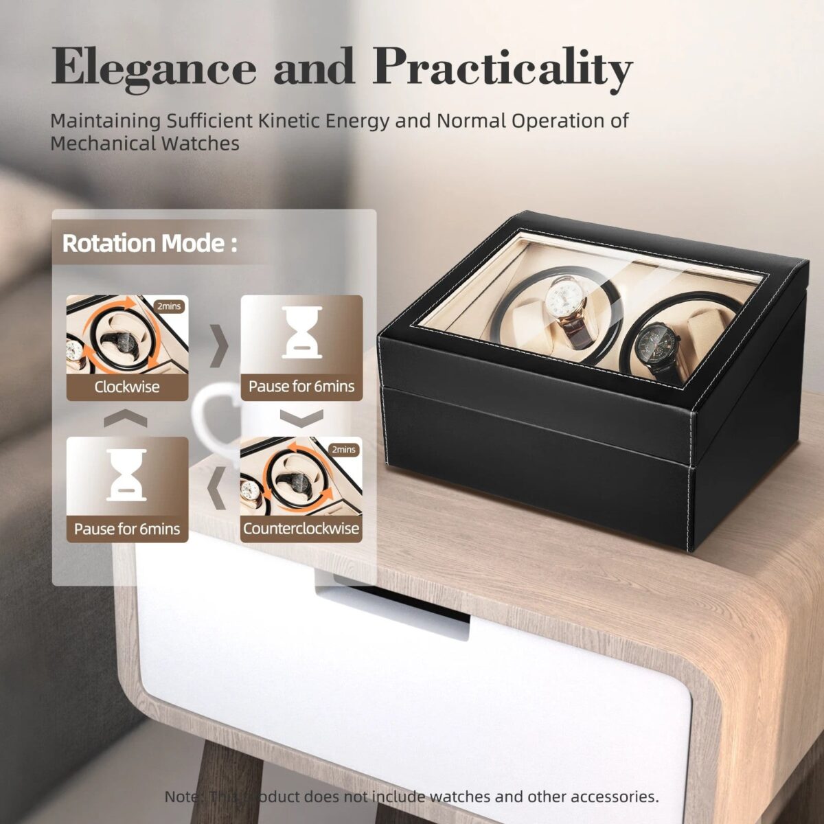 ChronoWhirl 4+6 Deluxe | 4-Watch Automatic Winder – Safe Storage