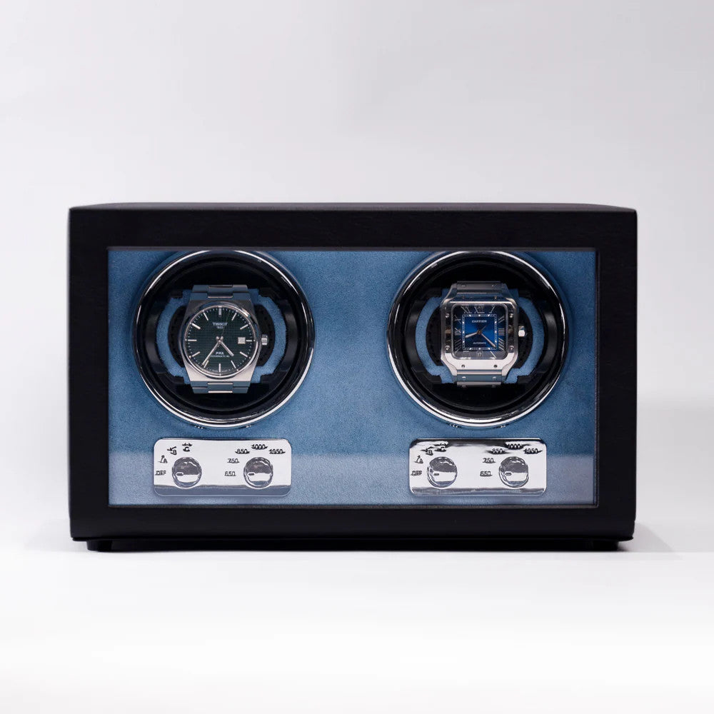 W-Winder Pro Dual 2 Watch Automatic Watch Winder - Luxury Watch Storage by Wclocks - 2 watch winder, Black, Green luxury design