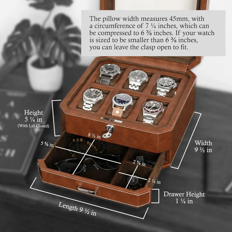 W-Riviera Valet | 6-Slot Watch Box – Premium Valet Style