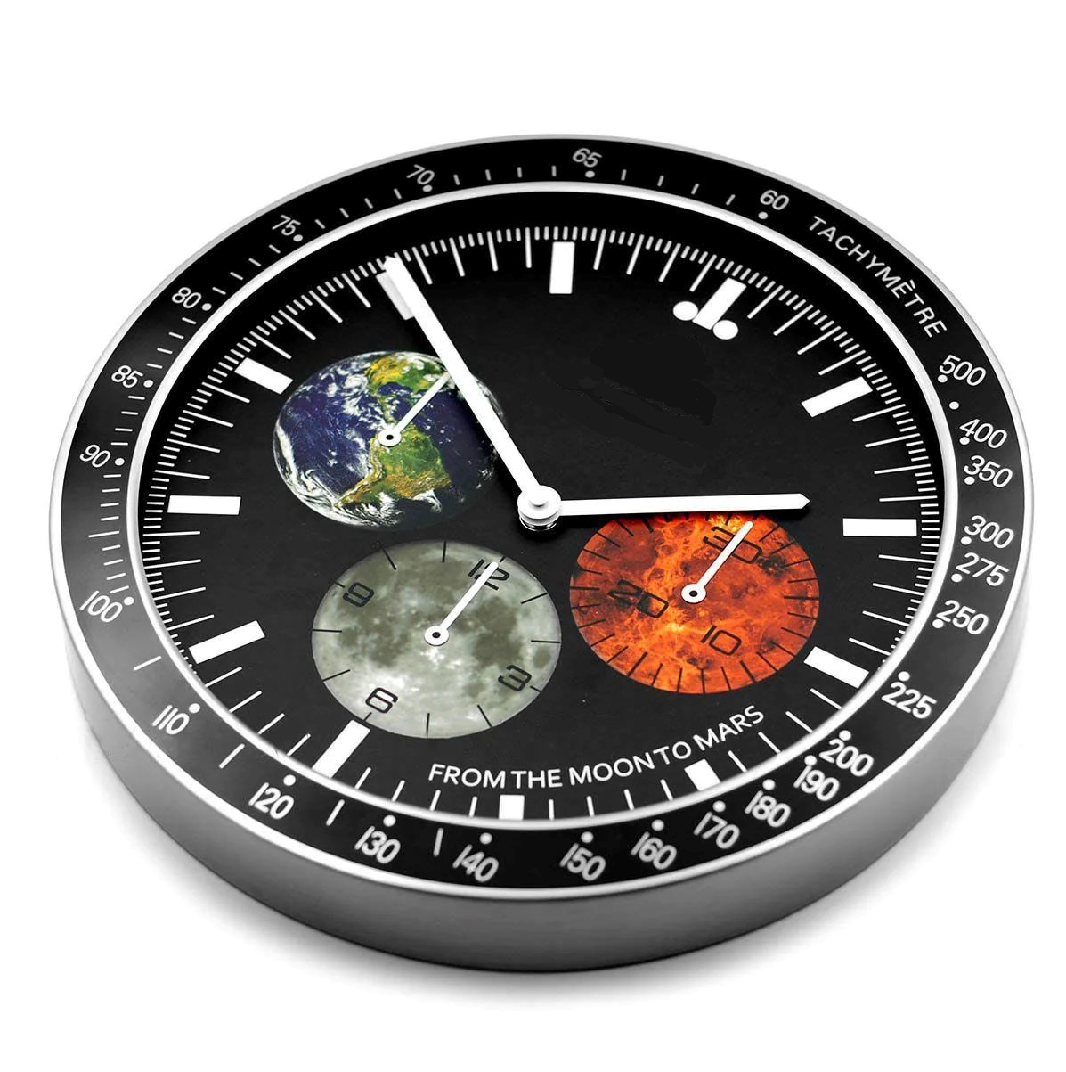 Speed Moon to Mars | Luxury Wall Clock – Space Racing Style