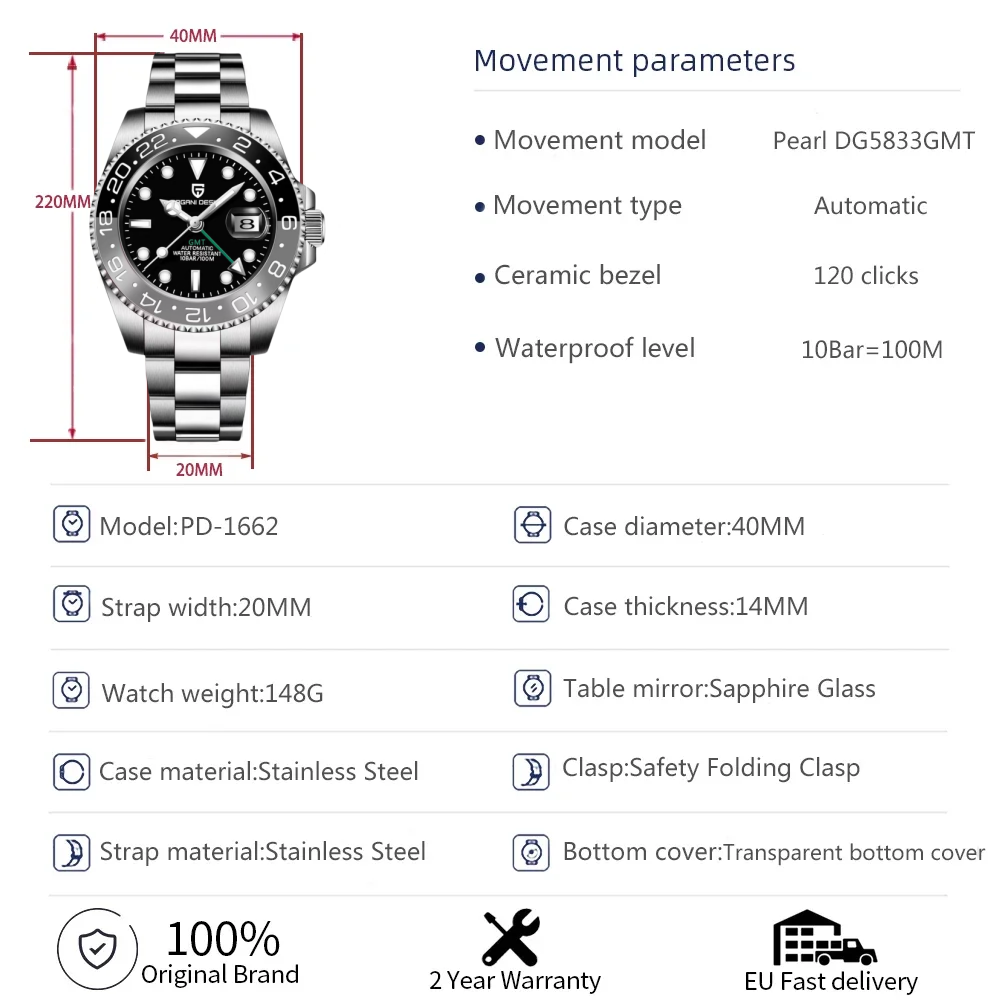 GMT BRUCE WAYNE PAGANI | Automatic Watch - 40mm