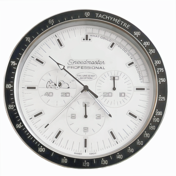 Snoopy Speedmaster Black and White | Large Wall clock