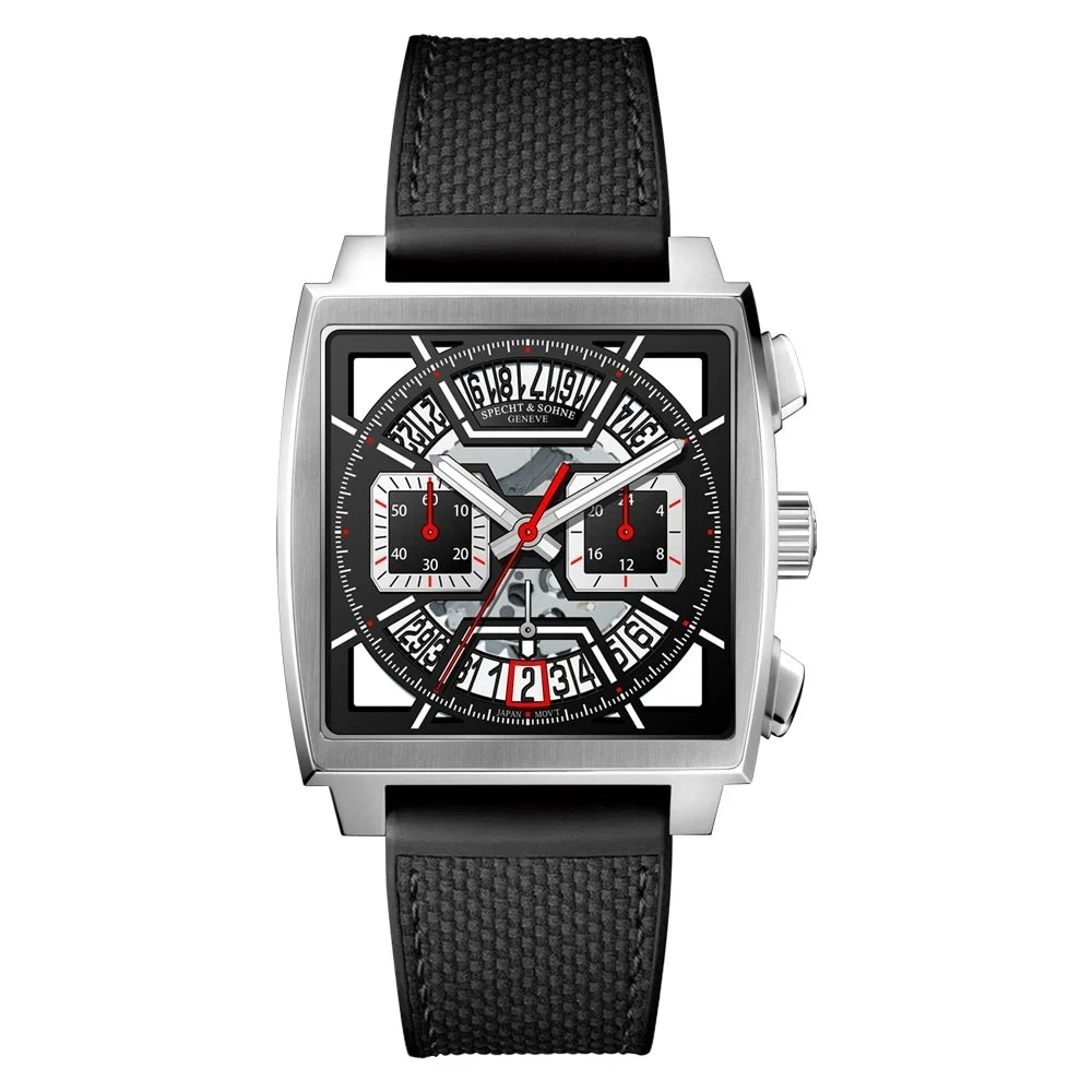 Square Racing Chrono Steel | Chronograph Sport Watch – 39mm