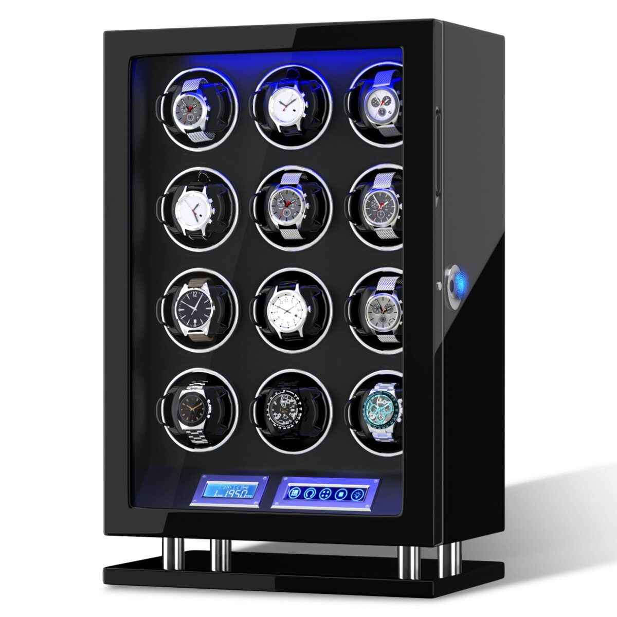 WFP Winder 12 | 12-Watch Automatic Winder – Wood & Leather
