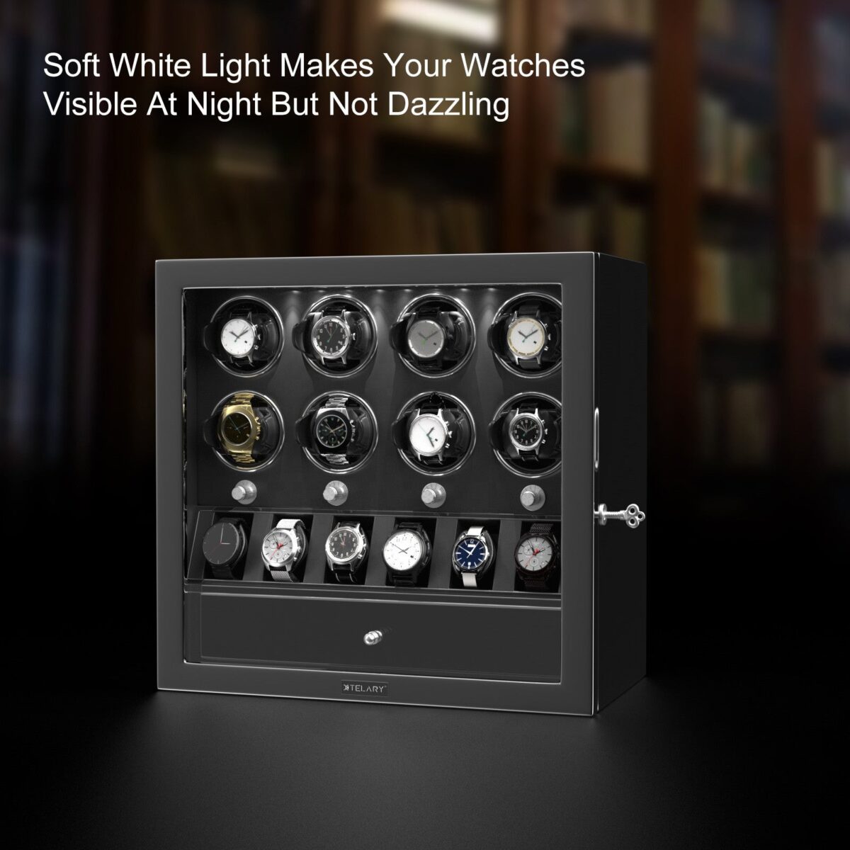W-Winder Prestige | 8+6 Watch Automatic Winder – Premium Cabinet